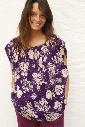 blouse-imprimee-fleurs-coton-manches-courtes-fluide