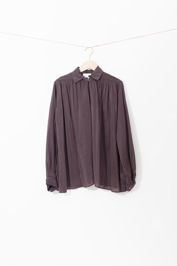 blouse-fluide-legere-marron-col-sur-cintre